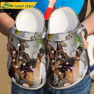 German Shepherd Daisy Flower And Butterflies Dog Crocs