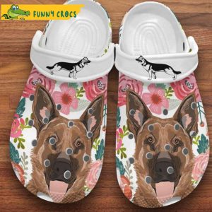 German Shepherd Painting Cute Dog In Crocs