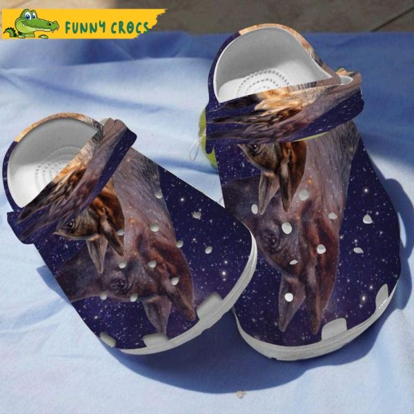 German Shepherd Standing Under Stars Night Dog Crocs