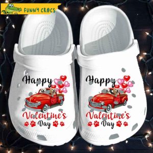 Golden Retriever Puppy Truck Drive Happy Valentine’s Day Dog Crocs