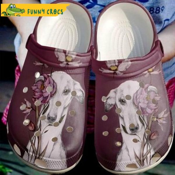 Greyhound Flowers Just A Girl Dog Crocs