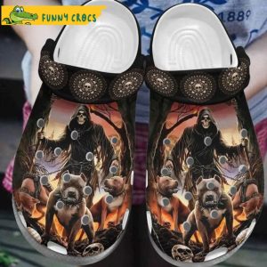 Grumpy Pitbull Strong Dogreaper Lover Skull Dog Crocs