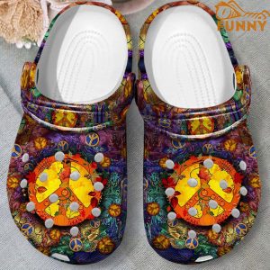 Halloween Peace Hippie Crocs 3