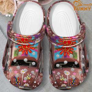 Hippie Car Flower Crocs