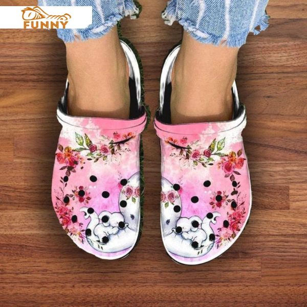 Mama Elephant Flower Crocs