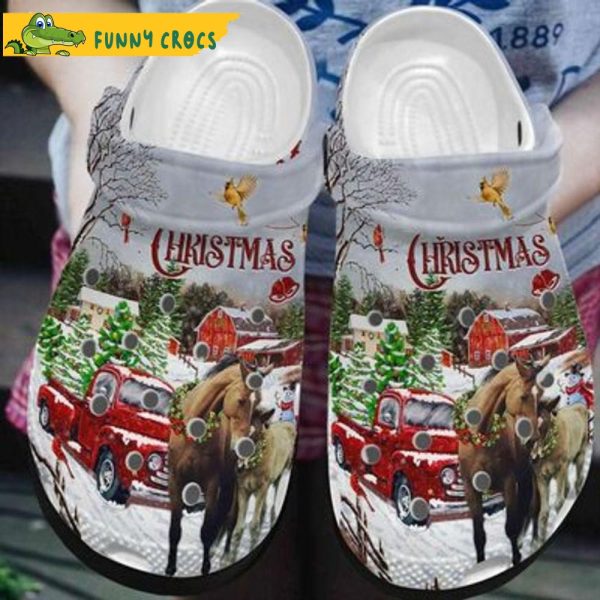 Merry Christmas Horse Crocs