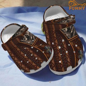 Native Pride Feather Symbol Wolf Crocs