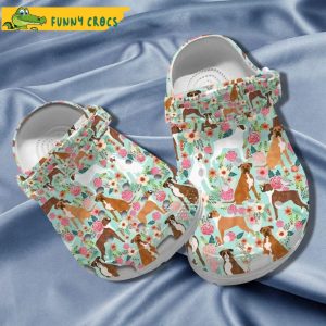 Paintingboxer Floral Cute Dog Crocs