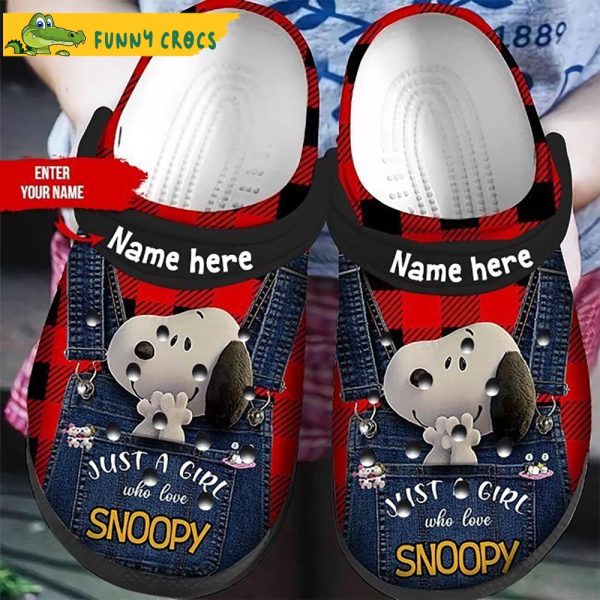 Personalized Just A Girl Who Love Snoopy Crocs