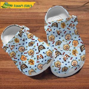 Pomeranian Dog Pattern Blue Crocs