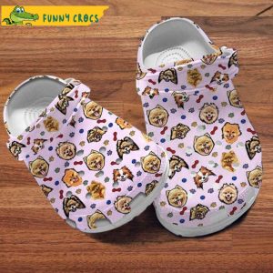 Pomeranian Dog Pattern Pink Crocs