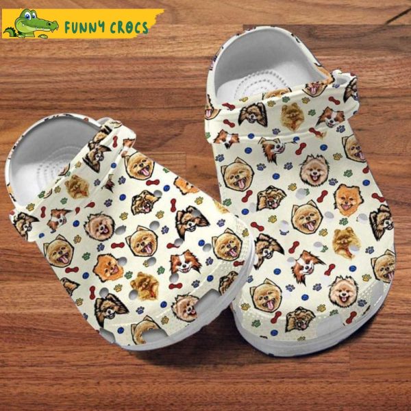 Pomeranian Dog Pattern Yellow Crocs