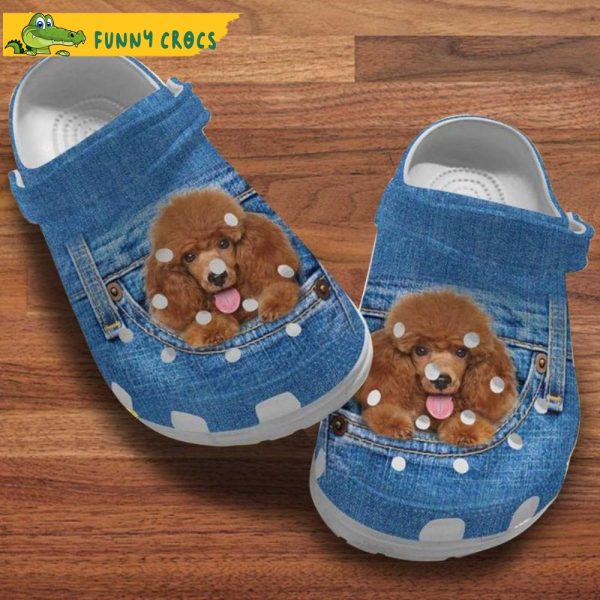 Poodle Dog Denim Pattern Crocs