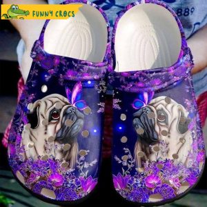 Pug Dog Purple Flower Animal Crocs