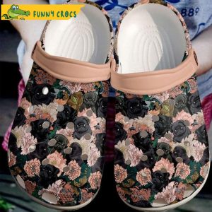 Pug Flowers Garden Floral Crocs