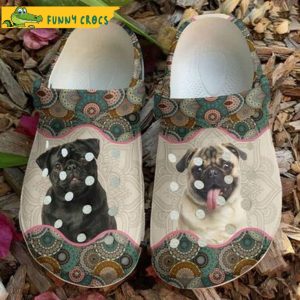 Pug Puppies Bohemian Mandala Pattern Dog In Crocs