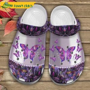 Purple Butterfly Garden Night Crocs