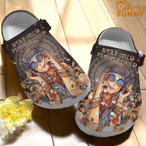 Stay With Flower Child Hippie Crocs 3