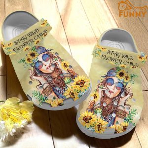 Sunflower Girl Hippie Crocs 3