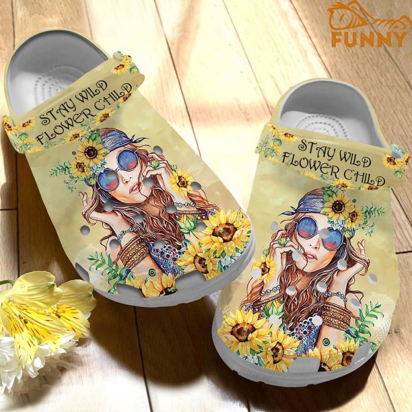 Sunflower Girl Hippie Crocs