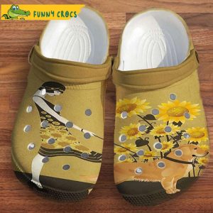 Sunflower Girl With Her Dachshund Pet Cute Croc Sunflower Croc For Women Crocs Clog Shoes