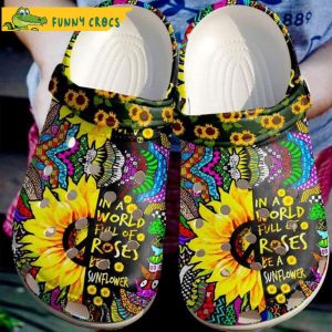 Sunflower Hippie Floral Crocs