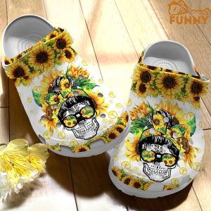 Sunflower Skull Hippie Crocs 2