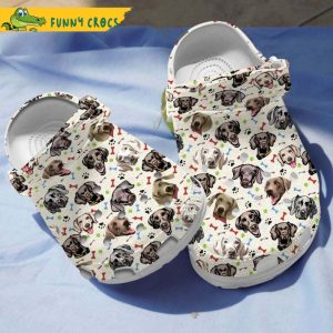 Weimaraner Cartoon Face Dog With Bones For Weimaraner Lovers Crocs Clog Shoes