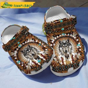 Amazing Wolf Native American Crocs 1