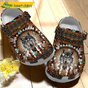 Amazing Wolf Native American Crocs 2