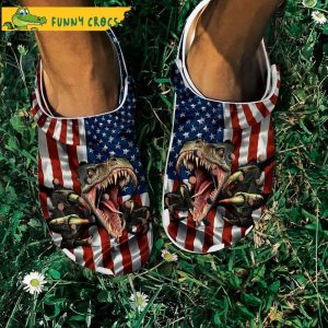 America Love T Rex Jurassic Park Crocs