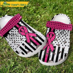 American Flag Breast Cancer Crocs Clog Shoes 2