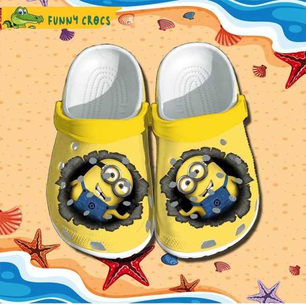 Cartoon Broken Wall Minion Crocs