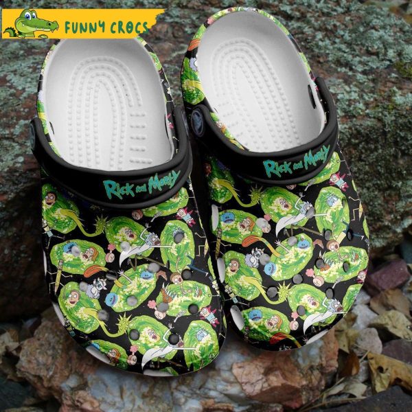 Cartoon Rick And Morty Pattern Crocs