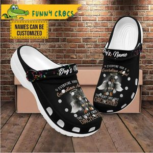 Custom Black Dachshund Crocs Slippers 2