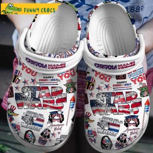 Custom Name Star Wars Pattern Crocs Slippers