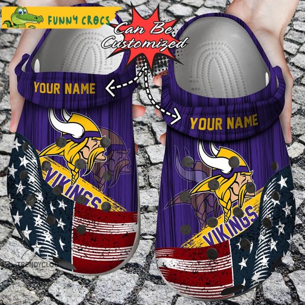 Custom Us Flag Vikings Crocs