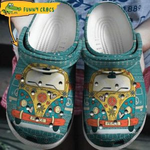 Custom Van Hippie Crocs Clog Shoes