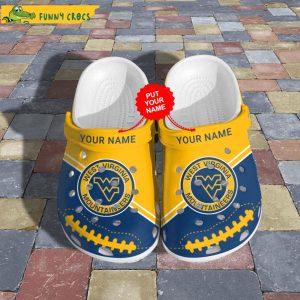 Custom West Virginia Mountaineers Football NCAA Crocs Slippers