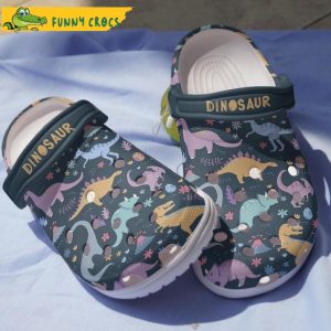 Dinosaur Pattern With Flowers Jurassic Park Crocs