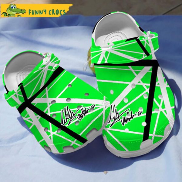 EVH Green Guitar Crocs Clog Shoes