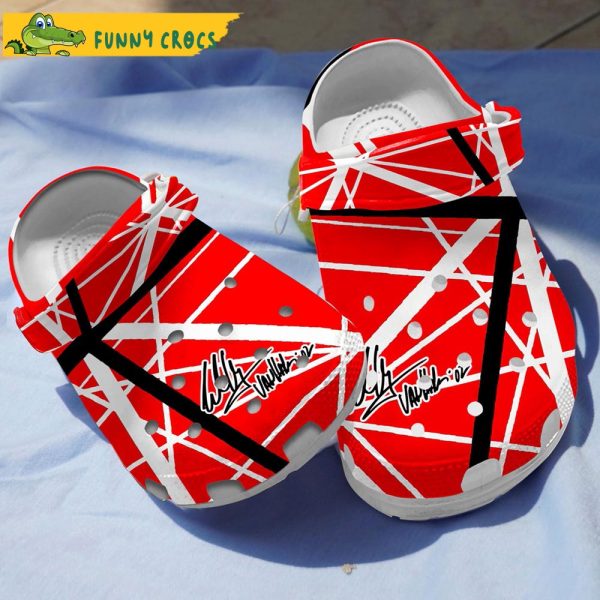 EVH Red Guitar Crocs Clog Shoes