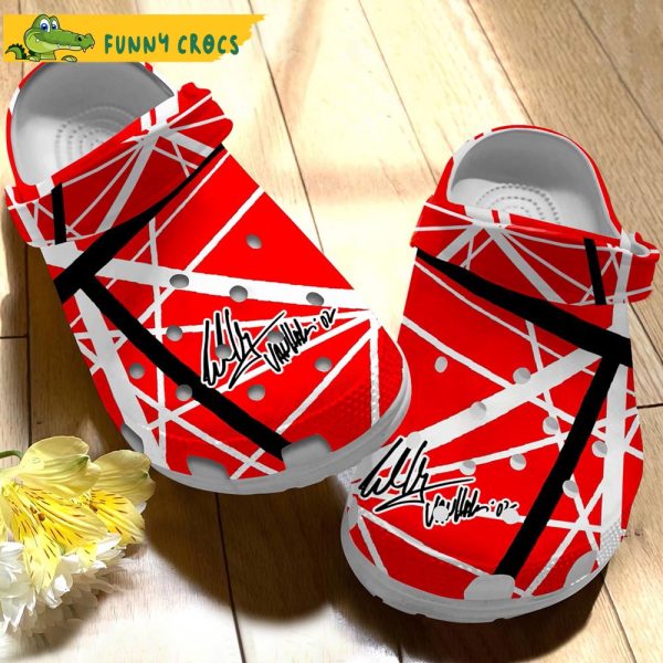 EVH Red Guitar Crocs Clog Shoes