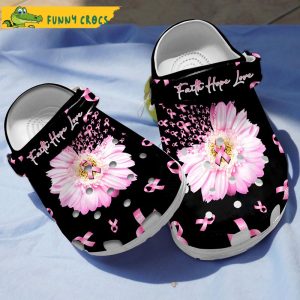 Faith Hope Love Breast Cancer Crocs Slippers