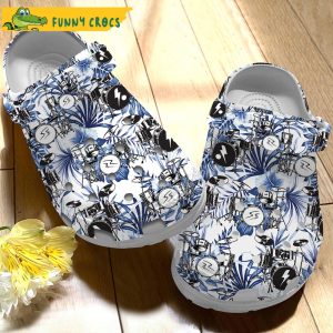 Floral Drum Set Music Crocs Clog Shoes 2