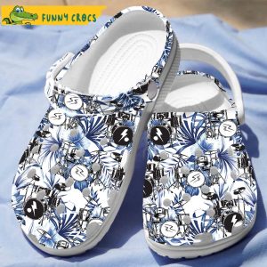 Floral Drum Set Music Crocs Clog Shoes 3