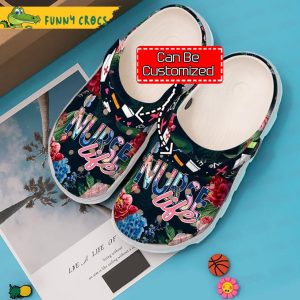 Floral Life Nurse Crocs Slippers