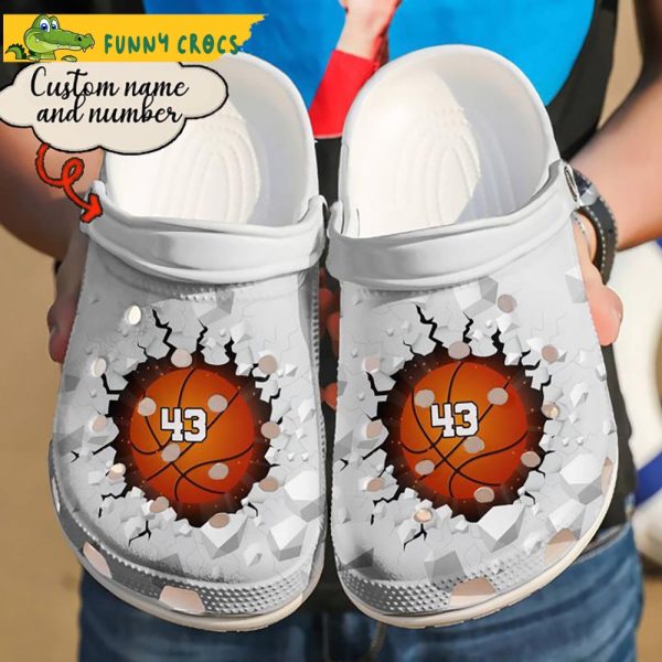 Funny Broken Wall Basketball Gifts Crocs