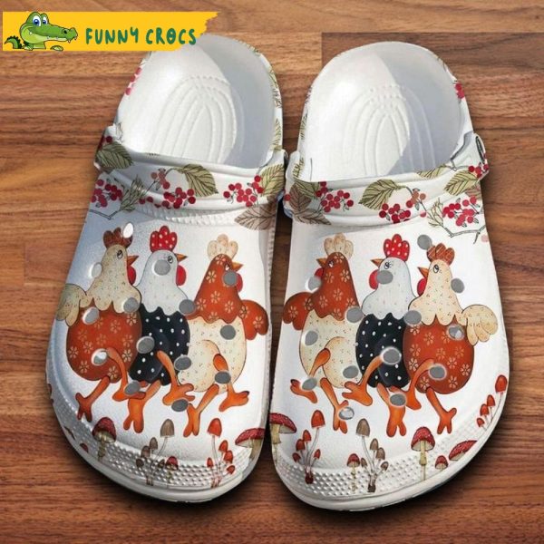 Funny Chickens Mushroom Crocs