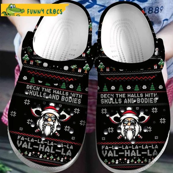 Funny Christmas Vikings Crocs